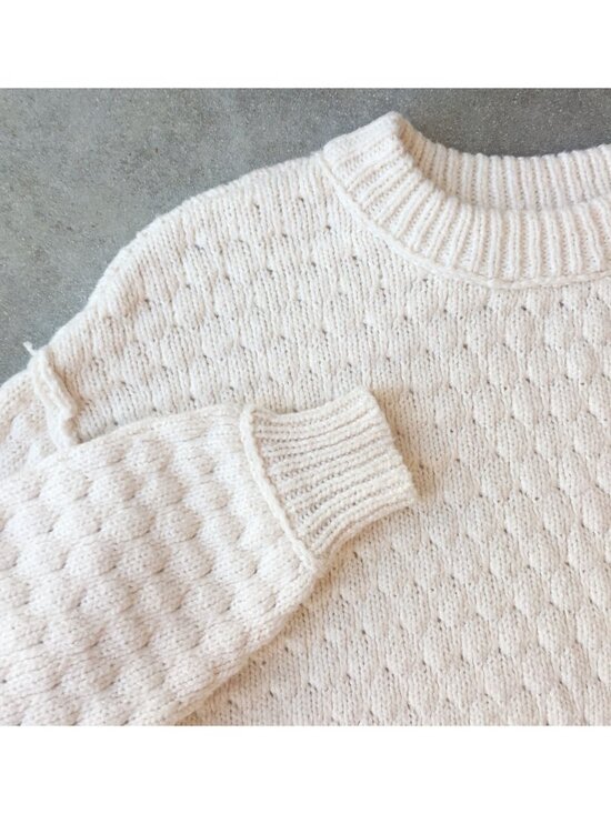 Oversized Bubble Knit Cream Pullover Sweater - Aerie - Picture 4 of 6